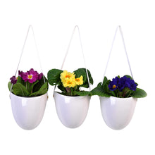 Load image into Gallery viewer, 3 Pack Ceramic Hanging Planters Succulent Air Plant Flower Pot Wall Decor İnclude 3 Hooks