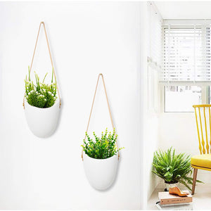 3 Pack Ceramic Hanging Planters Succulent Air Plant Flower Pot Wall Decor İnclude 3 Hooks